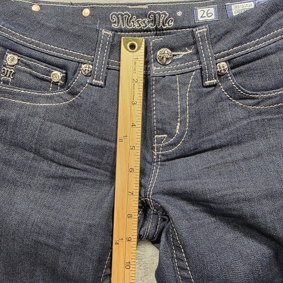 Miss Me Jeans Womens 26 Dark Wash Easy Boot Sequin Pockets Embellished JE5731EZR - Picture 10 of 11